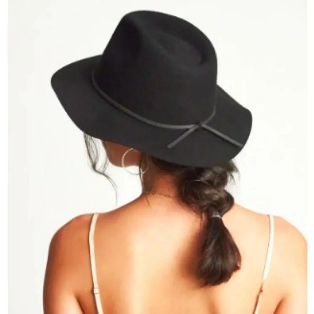NWT BRIXTON Wesley Fedora Hat Wool Felt Black XS